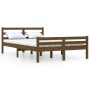 Estructura de cama madera maciza marrón miel 140x190 cm de vidaXL, Camas y somieres - Ref: Foro24-814802, Precio: 136,60 €, D...