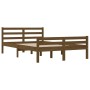 Estructura de cama madera maciza marrón miel 140x190 cm de vidaXL, Camas y somieres - Ref: Foro24-814802, Precio: 136,60 €, D...