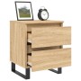 Mesita de noche madera de ingeniería roble Sonoma 40x35x50 cm de vidaXL, Mesitas de noche - Ref: Foro24-826898, Precio: 54,99...