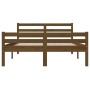 Estructura de cama madera maciza marrón miel 140x190 cm de vidaXL, Camas y somieres - Ref: Foro24-814802, Precio: 136,60 €, D...