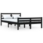 Estructura de cama de madera maciza negro 140x190 cm de vidaXL, Camas y somieres - Ref: Foro24-814803, Precio: 115,65 €, Desc...