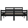 Estructura de cama de madera maciza negro 140x190 cm de vidaXL, Camas y somieres - Ref: Foro24-814803, Precio: 115,65 €, Desc...