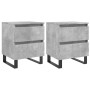 Nightstands 2 pcs concrete gray engineered wood 40x35x50 cm by vidaXL, Nightstands - Ref: Foro24-826901, Price: 90,77 €, Disc...