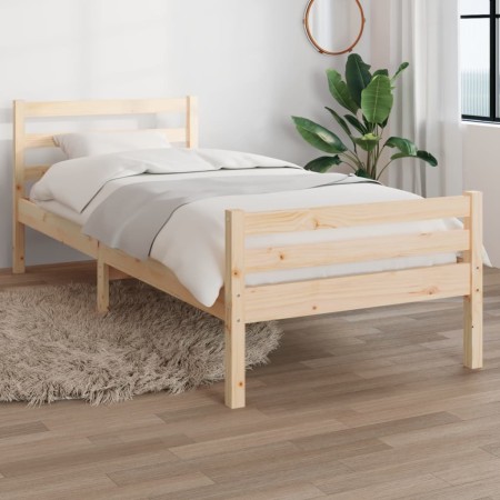 Bettgestell aus Massivholz 90x200 cm von vidaXL, Betten und Lattenroste - Ref: Foro24-814804, Preis: 94,99 €, Rabatt: %