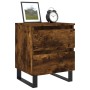 Smoked oak engineered wood bedside table 40x35x50 cm by vidaXL, Nightstands - Ref: Foro24-826902, Price: 48,36 €, Discount: %