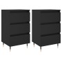 Mesitas de noche 2 uds madera de ingeniería negro 40x35x69 cm de vidaXL, Mesitas de noche - Ref: Foro24-826911, Precio: 106,9...