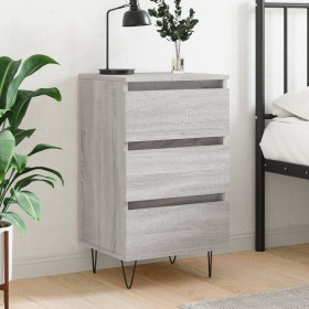 Sonoma gray engineered wood bedside table 40x35x69 cm by vidaXL, Nightstands - Ref: Foro24-826936, Price: 53,42 €, Discount: %