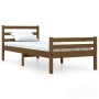 Estructura de cama madera maciza marrón miel 90x200 cm de vidaXL, Camas y somieres - Ref: Foro24-814807, Precio: 96,99 €, Des...