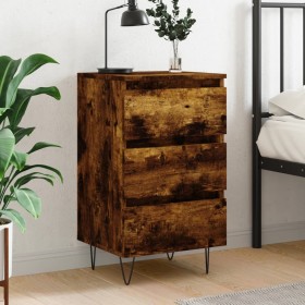 Smoked oak engineered wood bedside table 40x35x69 cm by vidaXL, Nightstands - Ref: Foro24-826934, Price: 51,85 €, Discount: %