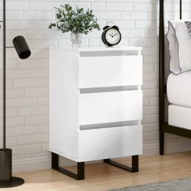 Engineered wood bedside table in glossy white, 40x35x69 cm. by vidaXL, Nightstands - Ref: Foro24-826944, Price: 73,99 €, Disc...