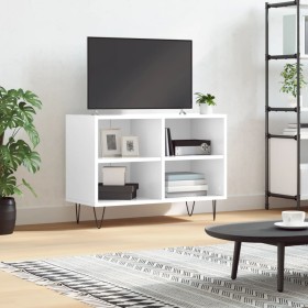 Mueble de TV madera de ingeniería blanco brillo 69,5x30x50 cm de vidaXL, Muebles TV - Ref: Foro24-826966, Precio: 44,99 €, De...