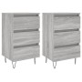 Bedside table 2 pcs Sonoma gray engineered wood 40x35x69 cm by vidaXL, Nightstands - Ref: Foro24-826937, Price: 69,36 €, Disc...