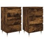 Bedside tables 2 units smoked oak engineered wood 40x35x69 cm by vidaXL, Nightstands - Ref: Foro24-826919, Price: 94,23 €, Di...