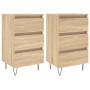 Bedside table 2 units engineered wood Sonoma oak 40x35x69 cm by vidaXL, Nightstands - Ref: Foro24-826931, Price: 98,51 €, Dis...