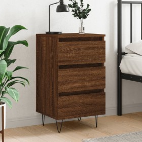 Engineered wood brown oak bedside table 40x35x69 cm by vidaXL, Nightstands - Ref: Foro24-826938, Price: 39,16 €, Discount: %