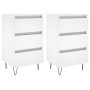 Bedside tables 2 units engineered wood white 40x35x69 cm by vidaXL, Nightstands - Ref: Foro24-826925, Price: 104,73 €, Discou...