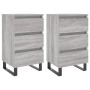 Mesita de noche 2 uds madera ingeniería gris Sonoma 40x35x69 cm de vidaXL, Mesitas de noche - Ref: Foro24-826953, Precio: 114...