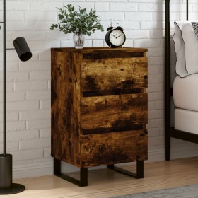 Smoked oak engineered wood bedside table 40x35x69 cm by vidaXL, Nightstands - Ref: Foro24-826950, Price: 57,38 €, Discount: %