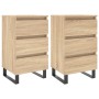 Mesita noche 2 uds madera ingeniería roble Sonoma 40x35x69 cm de vidaXL, Mesitas de noche - Ref: Foro24-826947, Precio: 129,0...