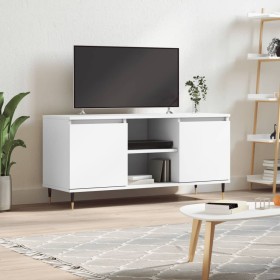 Mueble de TV madera de ingeniería blanco 104x35x50 cm de vidaXL, Muebles TV - Ref: Foro24-827004, Precio: 64,99 €, Descuento: %