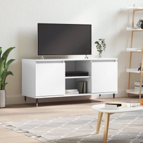 Glossy white engineered wood TV cabinet 104x35x50 cm by vidaXL, TV Furniture - Ref: Foro24-827006, Price: 64,99 €, Discount: %