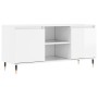 Glossy white engineered wood TV cabinet 104x35x50 cm by vidaXL, TV Furniture - Ref: Foro24-827006, Price: 64,64 €, Discount: %