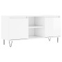 Hochglanzweißer TV-Schrank aus Holzwerkstoff, 104 x 35 x 50 cm von vidaXL, TV-Möbel - Ref: Foro24-827014, Preis: 56,99 €, Rab...