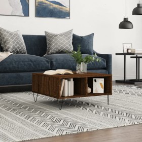 Brown oak engineered wood coffee table 60x60x30 cm by vidaXL, Coffee table - Ref: Foro24-827043, Price: 42,93 €, Discount: %