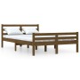 Estructura de cama madera maciza marrón miel 140x200 cm de vidaXL, Camas y somieres - Ref: Foro24-814822, Precio: 138,99 €, D...