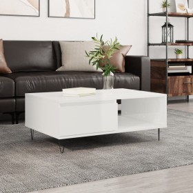 Glossy white engineered wood coffee table 90x60x35 cm by vidaXL, Coffee table - Ref: Foro24-827062, Price: 72,76 €, Discount: %