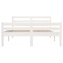 White solid wood bed frame King Size 150x200 cm by vidaXL, Beds and slatted bases - Ref: Foro24-814825, Price: 118,39 €, Disc...