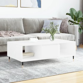 Glänzend weißer Couchtisch aus Holzwerkstoff, 104 x 60 x 35 cm von vidaXL, Couchtisch - Ref: Foro24-827078, Preis: 85,99 €, R...