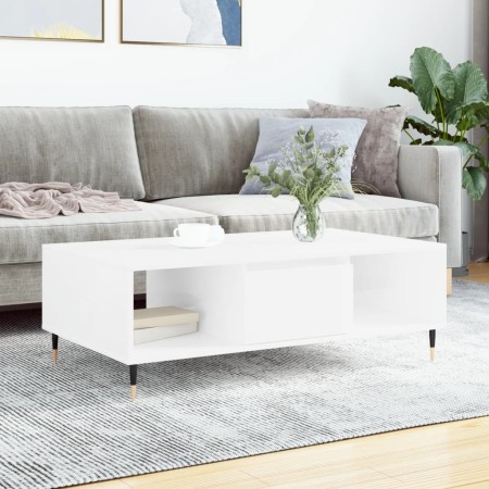 Glossy white engineered wood coffee table 104x60x35 cm by vidaXL, Coffee table - Ref: Foro24-827078, Price: 85,26 €, Discount: %