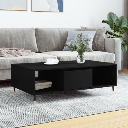 Black engineered wood coffee table 104x60x35 cm by vidaXL, Coffee table - Ref: Foro24-827077, Price: 67,83 €, Discount: %