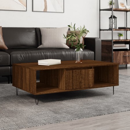 Engineered wood coffee table in brown oak, 104x60x35 cm by vidaXL, Coffee table - Ref: Foro24-827091, Price: 79,99 €, Discoun...