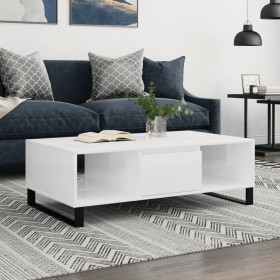 Glossy white engineered wood coffee table 104x60x35 cm by vidaXL, Coffee table - Ref: Foro24-827094, Price: 115,99 €, Discoun...