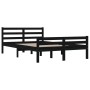 Black solid wood bed frame 160x200 cm by vidaXL, Beds and slatted bases - Ref: Foro24-814833, Price: 126,23 €, Discount: %