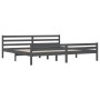 Gray solid wood double bed frame 180x200 cm by vidaXL, Beds and slatted bases - Ref: Foro24-814836, Price: 135,91 €, Discount: %