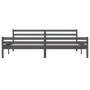 Gray solid wood double bed frame 180x200 cm by vidaXL, Beds and slatted bases - Ref: Foro24-814836, Price: 135,91 €, Discount: %