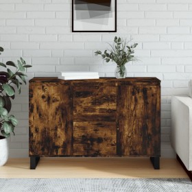 Smoked oak engineered wood sideboard 104x35x70 cm by vidaXL, Sideboards - Ref: Foro24-827217, Price: 103,91 €, Discount: %