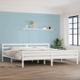 White solid wood bed frame 200x200 cm by vidaXL, Beds and slatted bases - Ref: Foro24-814840, Price: 126,99 €, Discount: %