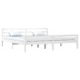 White solid wood bed frame 200x200 cm by vidaXL, Beds and slatted bases - Ref: Foro24-814840, Price: 126,99 €, Discount: %