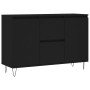 Black engineered wood sideboard 104x35x70 cm by vidaXL, Sideboards - Ref: Foro24-827205, Price: 101,66 €, Discount: %