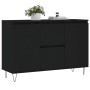 Black engineered wood sideboard 104x35x70 cm by vidaXL, Sideboards - Ref: Foro24-827205, Price: 101,66 €, Discount: %