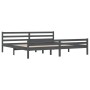 Gray solid wood bed frame 200x200 cm by vidaXL, Beds and slatted bases - Ref: Foro24-814841, Price: 116,99 €, Discount: %