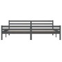 Gray solid wood bed frame 200x200 cm by vidaXL, Beds and slatted bases - Ref: Foro24-814841, Price: 116,99 €, Discount: %