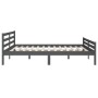 Gray solid wood bed frame 200x200 cm by vidaXL, Beds and slatted bases - Ref: Foro24-814841, Price: 116,99 €, Discount: %