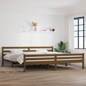 Honey brown solid wood bed frame 200x200 cm by vidaXL, Beds and slatted bases - Ref: Foro24-814842, Price: 110,99 €, Discount: %