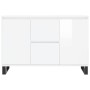 Aparador de madera de ingeniería blanco brillante 104x35x70 cm de vidaXL, Aparadores - Ref: Foro24-827214, Precio: 113,99 €, ...