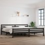 Estructura de cama de madera maciza negro 200x200 cm de vidaXL, Camas y somieres - Ref: Foro24-814843, Precio: 136,98 €, Desc...